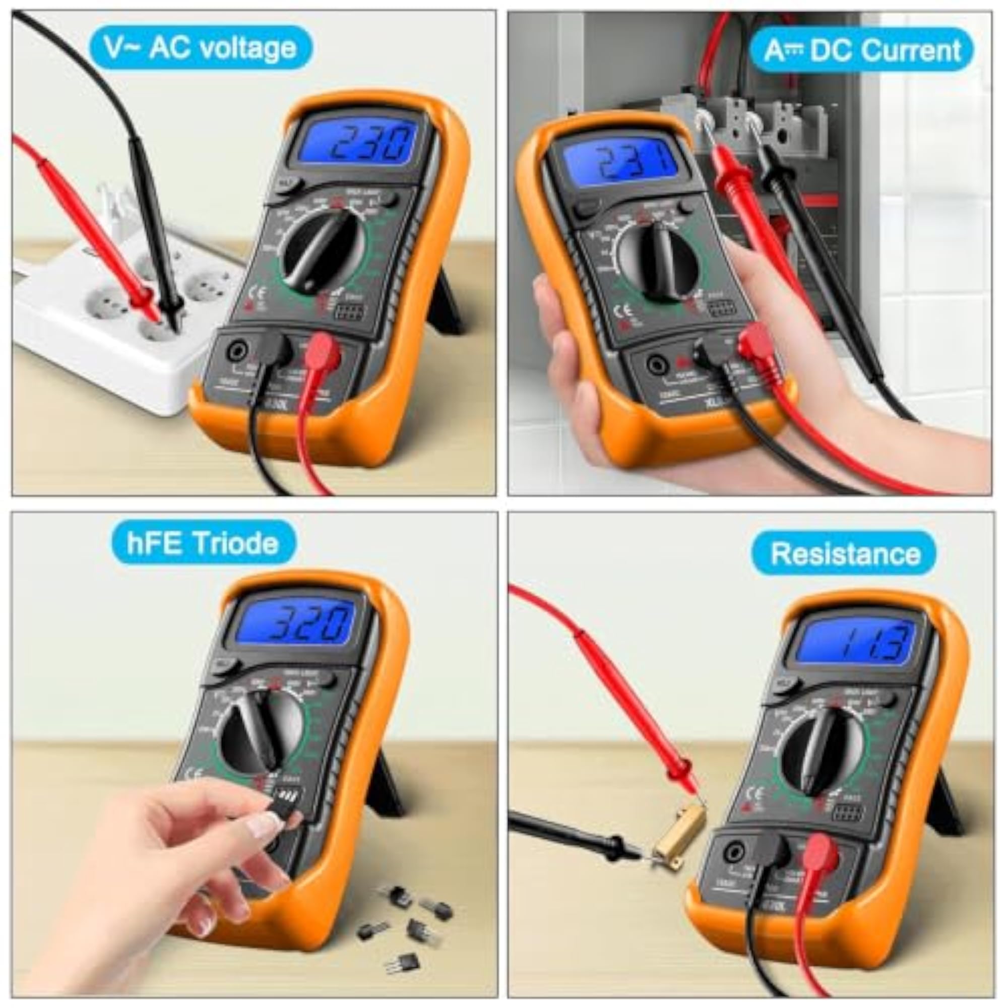 Multimeter Clamp Meter Kit for Electrical Testing